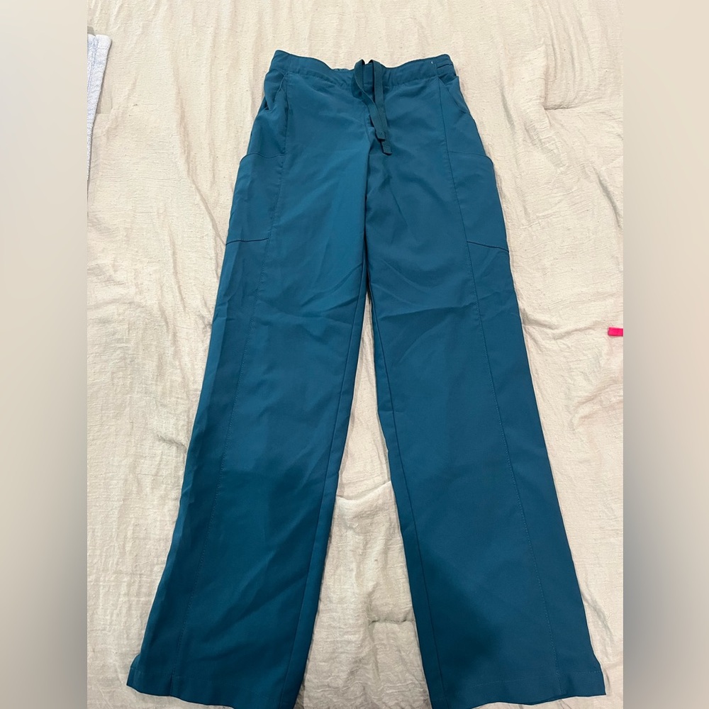 SCRUB PANTS dark teal straight leg, great condition!